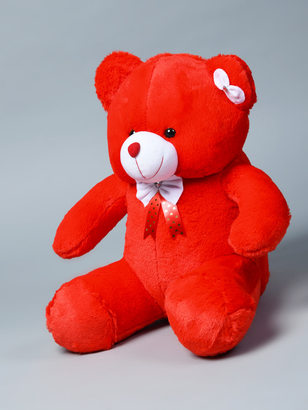 Kwality Dreams Delightful Red Teddy Bear with a Touch of Elegance
