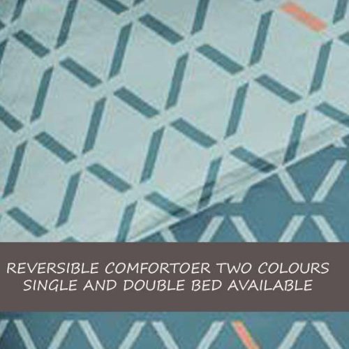 Double/Single Bed-Turquoise-geometric-Comforter